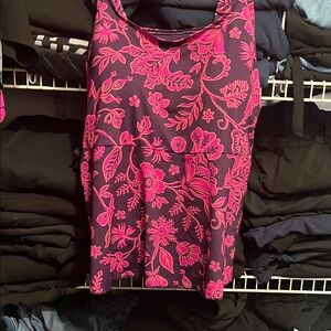 Lands' End Pink Floral Women's Swim Tank Top
